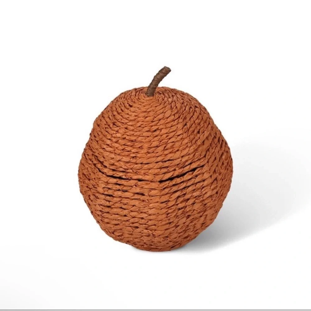 Target Bullseye Playground Orange Pumpkin Basket with Lid, 6.3” tall, New